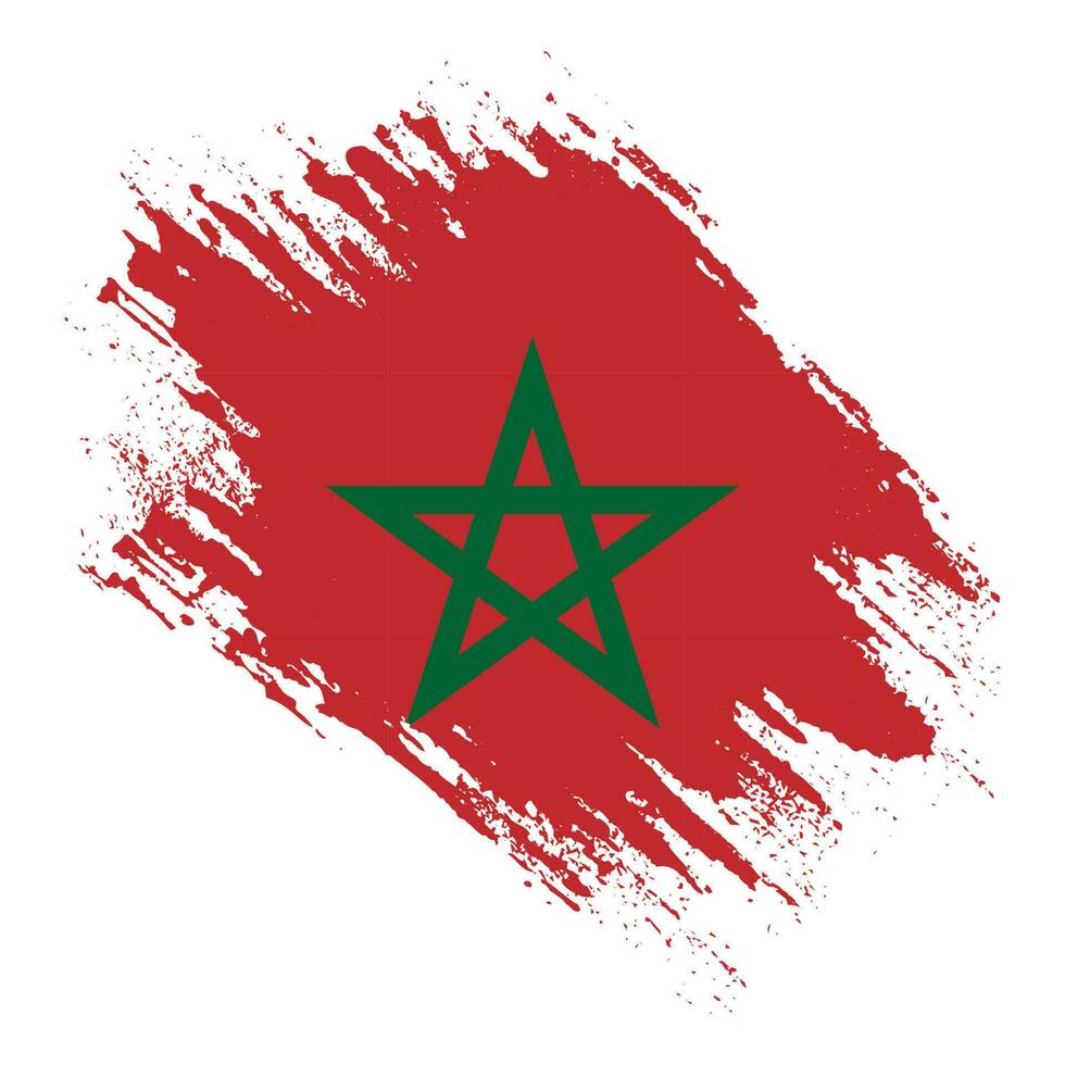 professioneel verontrust grunge structuur Marokko vlag vector