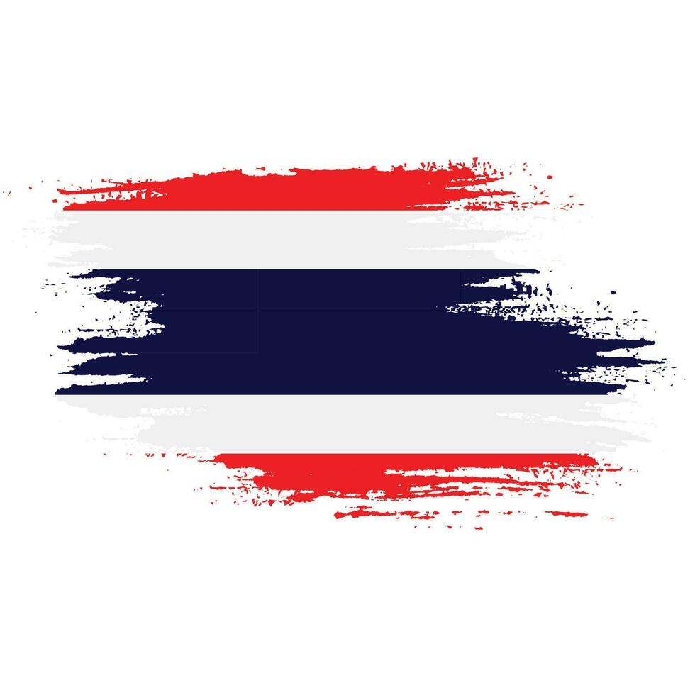 hand- tekening borstel beroerte Thailand vlag vector