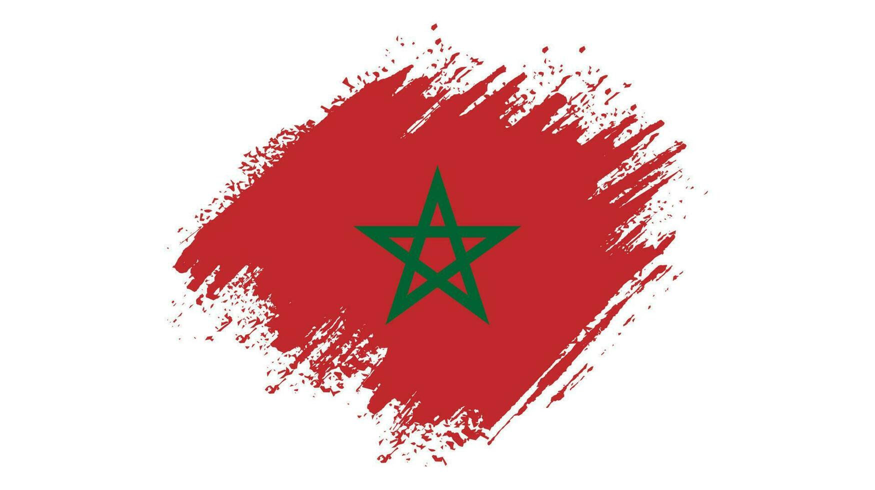 vrij penseelstreek Marokko vlag vector