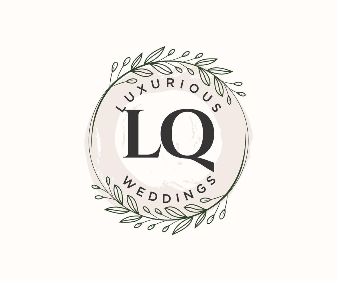 lq initialen brief bruiloft monogram logos sjabloon, hand- getrokken modern minimalistisch en bloemen Sjablonen voor uitnodiging kaarten, opslaan de datum, elegant identiteit. vector