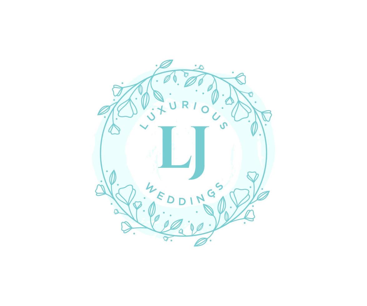 lj initialen brief bruiloft monogram logos sjabloon, hand- getrokken modern minimalistisch en bloemen Sjablonen voor uitnodiging kaarten, opslaan de datum, elegant identiteit. vector