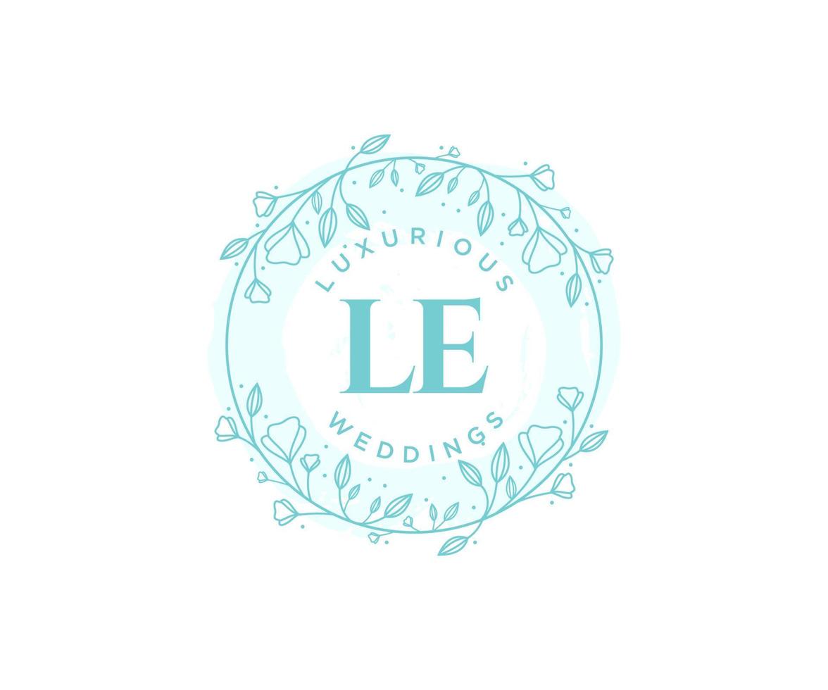 le initialen brief bruiloft monogram logos sjabloon, hand- getrokken modern minimalistisch en bloemen Sjablonen voor uitnodiging kaarten, opslaan de datum, elegant identiteit. vector