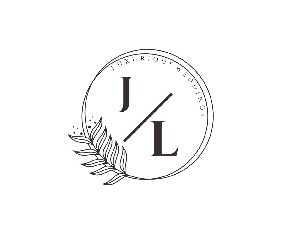 jl initialen brief bruiloft monogram logos sjabloon, hand- getrokken modern minimalistisch en bloemen Sjablonen voor uitnodiging kaarten, opslaan de datum, elegant identiteit. vector