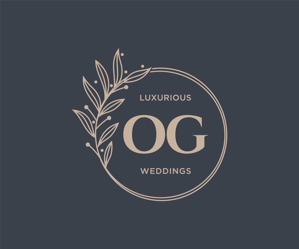 og initialen brief bruiloft monogram logos sjabloon, hand- getrokken modern minimalistisch en bloemen Sjablonen voor uitnodiging kaarten, opslaan de datum, elegant identiteit. vector