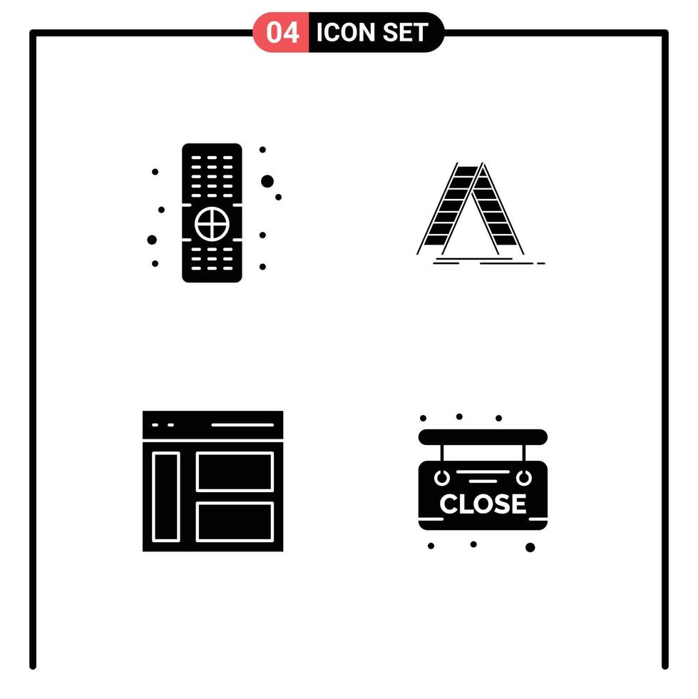 groep van 4 modern solide glyphs reeks voor controle links ladder reparatie gebruiker bewerkbare vector ontwerp elementen