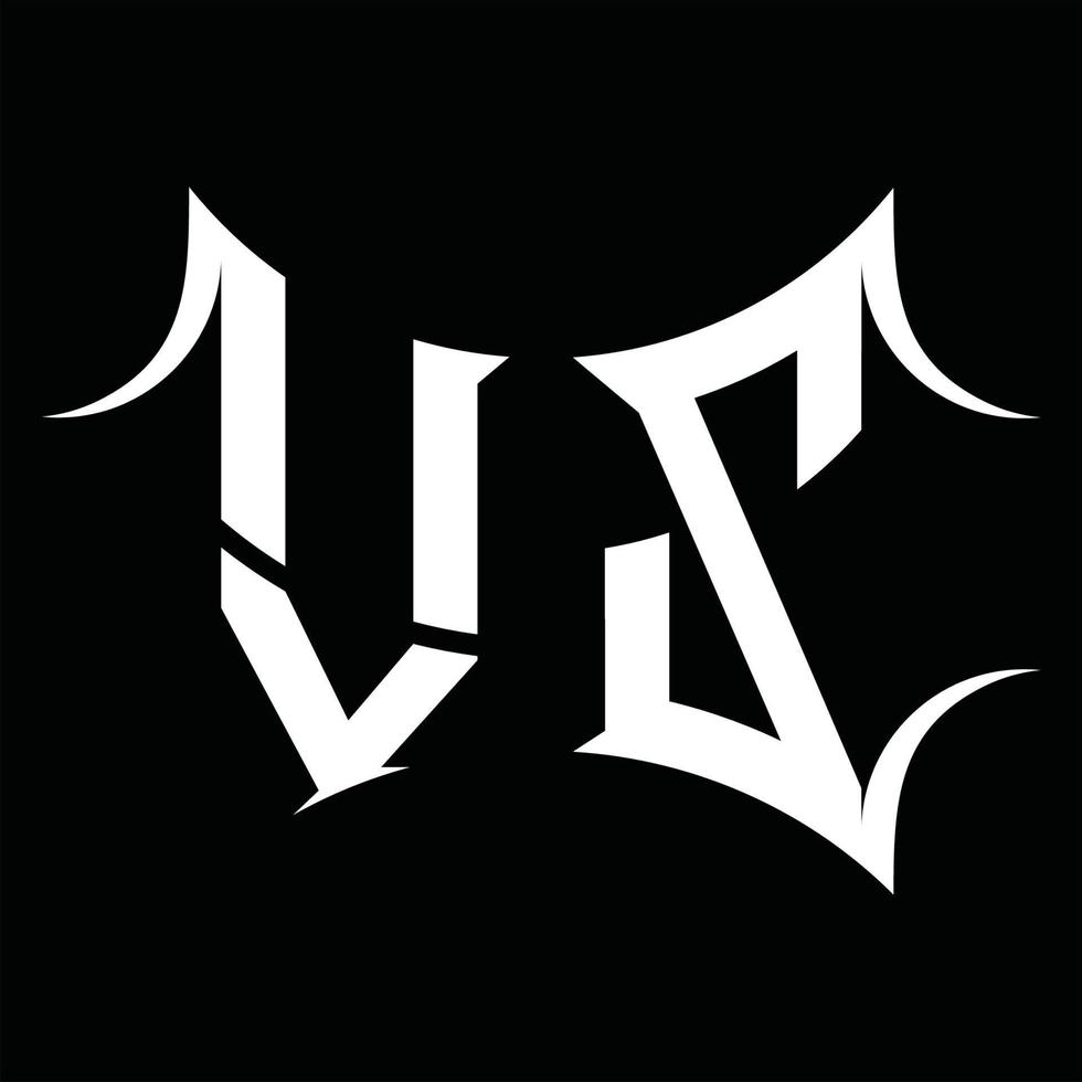 vz logo monogram met abstract vorm ontwerp sjabloon vector