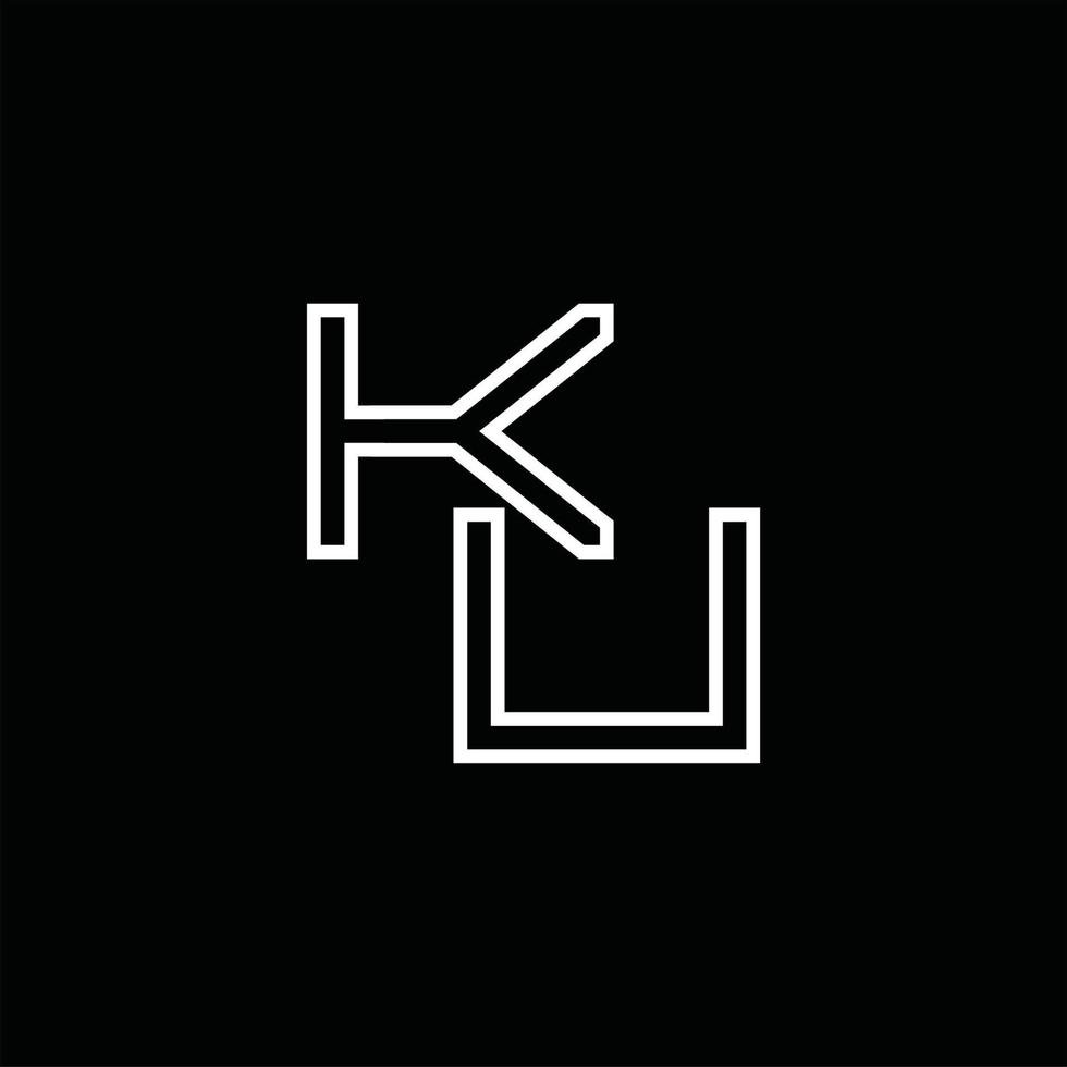 ku logo monogram met lijn stijl ontwerp sjabloon vector
