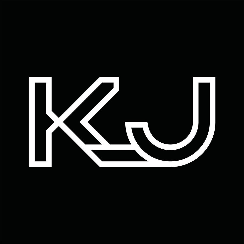 kj logo monogram met lijn stijl negatief ruimte vector