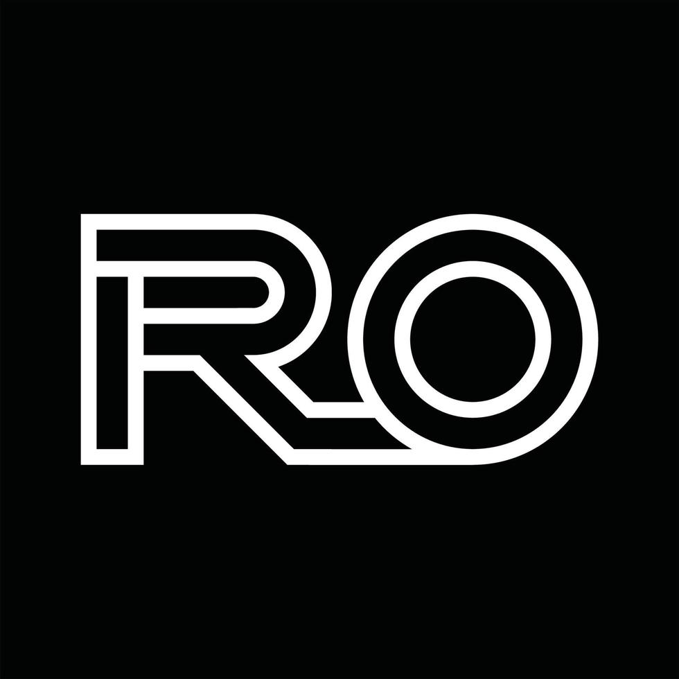ro logo monogram met lijn stijl negatief ruimte vector
