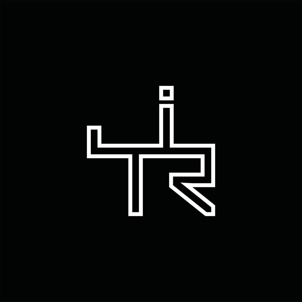 jr logo monogram met lijn stijl ontwerp sjabloon vector