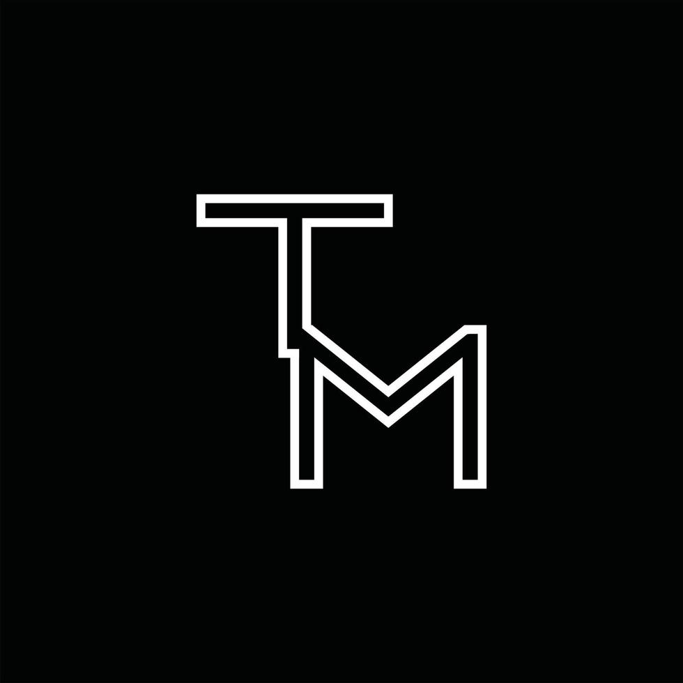 tm logo monogram met lijn stijl ontwerp sjabloon vector