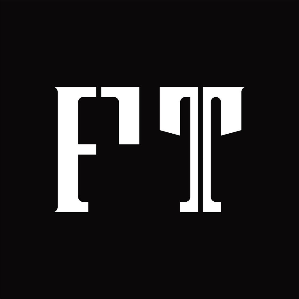 ft logo monogram met midden- plak ontwerp sjabloon vector