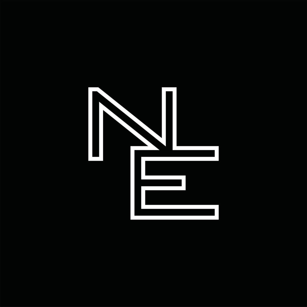 ne logo monogram met lijn stijl ontwerp sjabloon vector