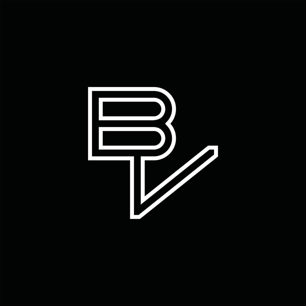 bv logo monogram met lijn stijl ontwerp sjabloon vector