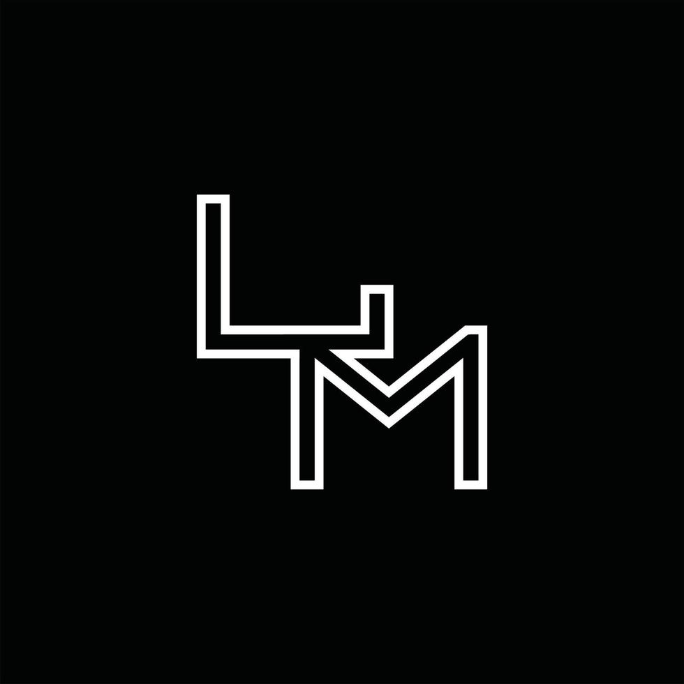 lm logo monogram met lijn stijl ontwerp sjabloon vector