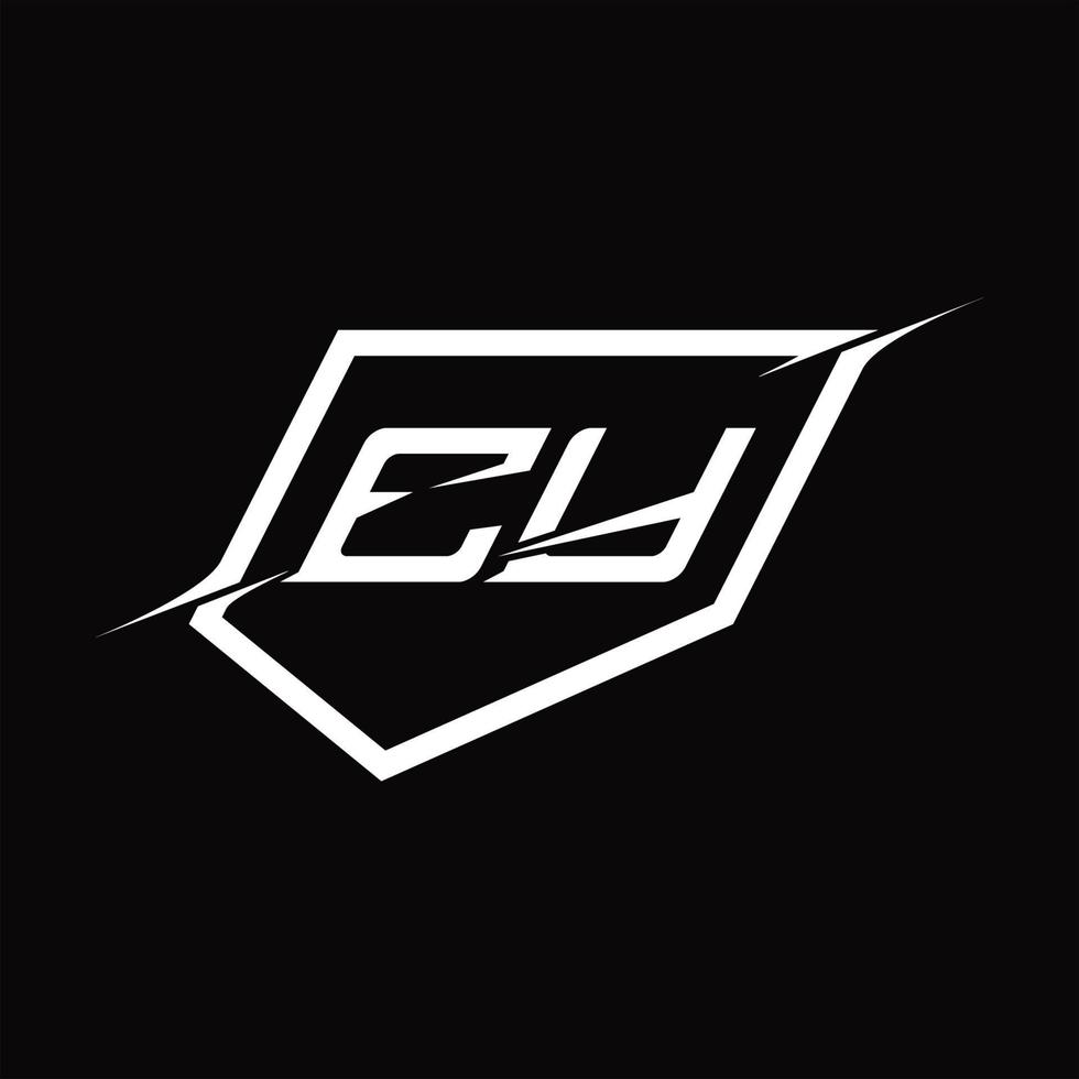 ey logo monogram brief met schild en plak stijl ontwerp vector