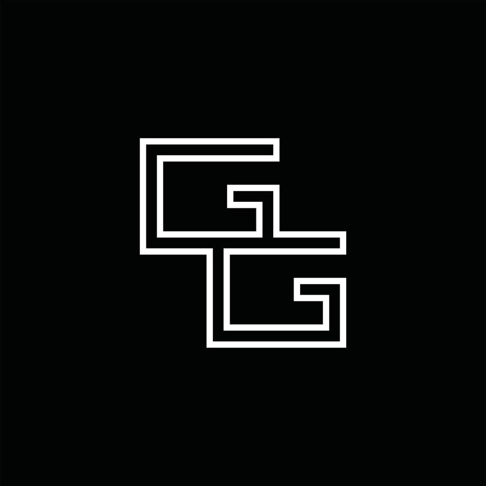 gg logo monogram met lijn stijl ontwerp sjabloon vector