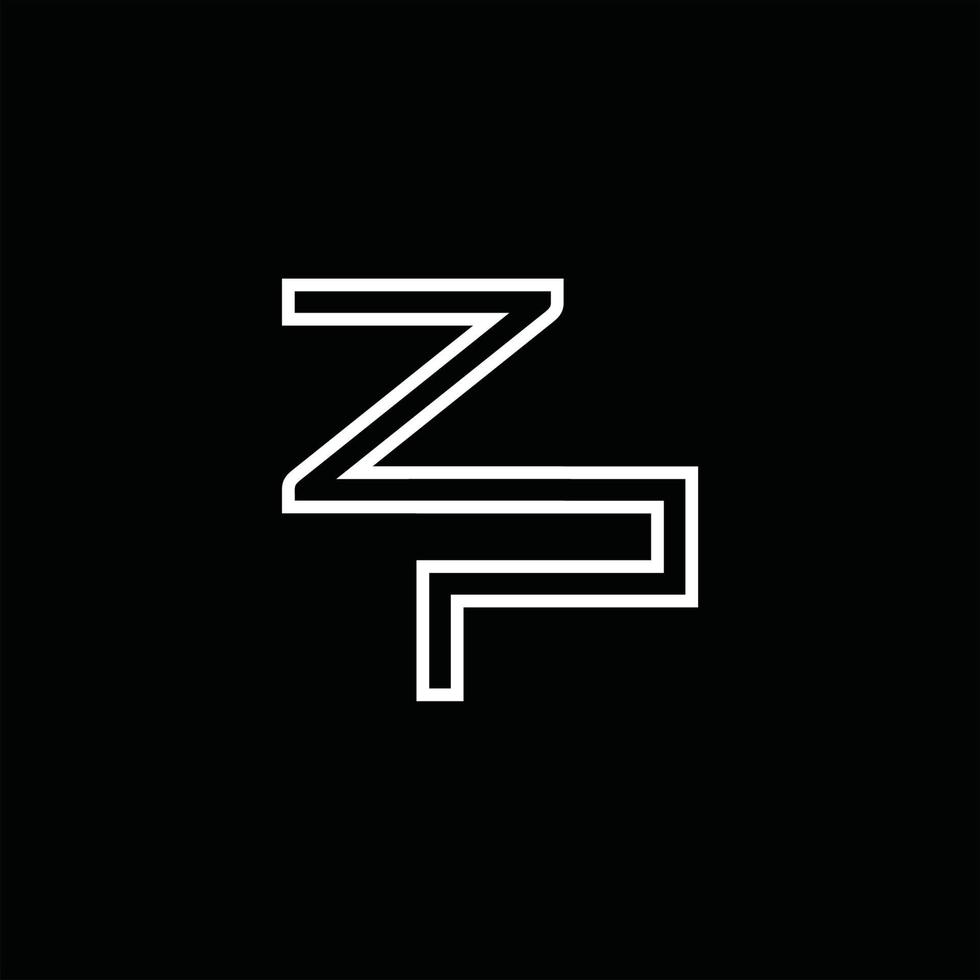 zp logo monogram met lijn stijl ontwerp sjabloon vector
