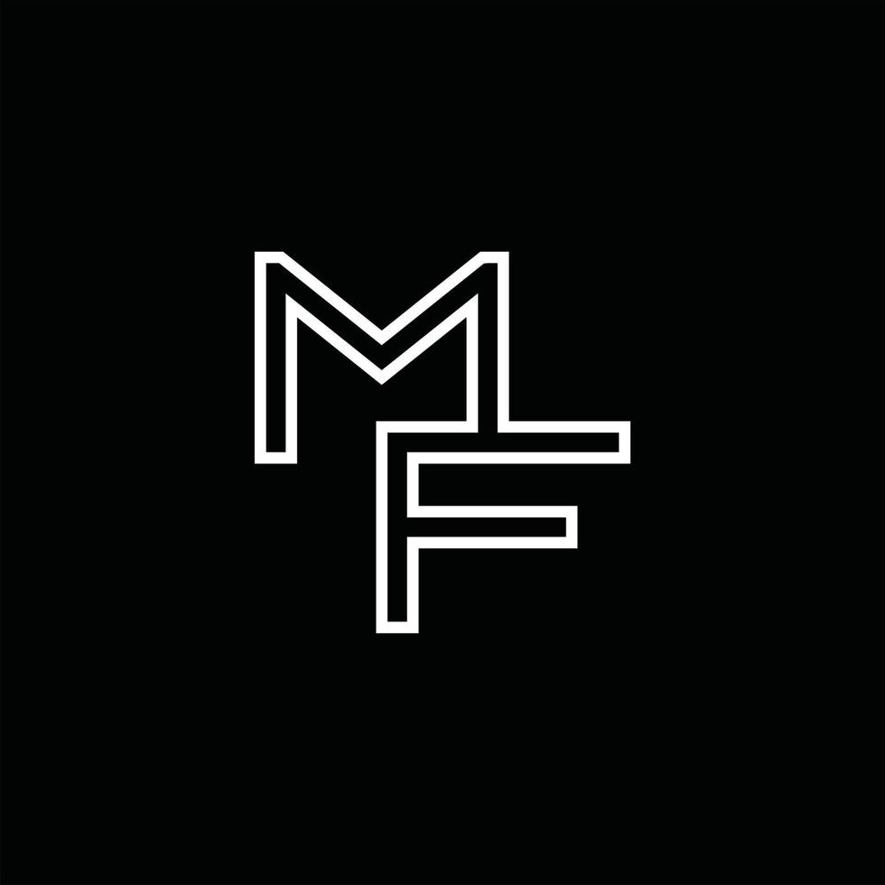 mf logo monogram met lijn stijl ontwerp sjabloon vector