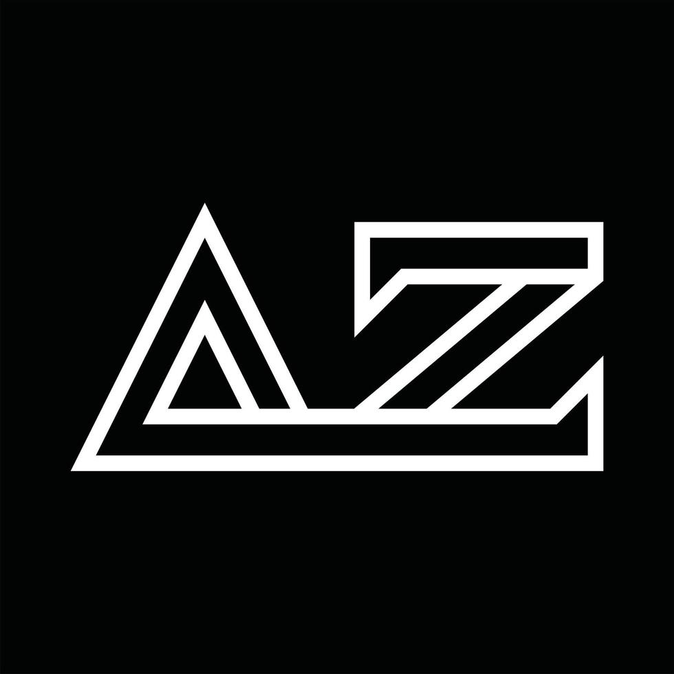 az logo monogram met lijn stijl negatief ruimte vector