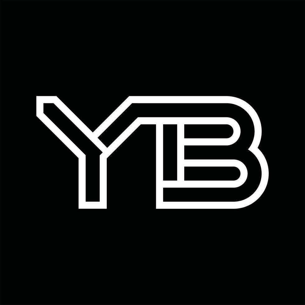 yb logo monogram met lijn stijl negatief ruimte vector