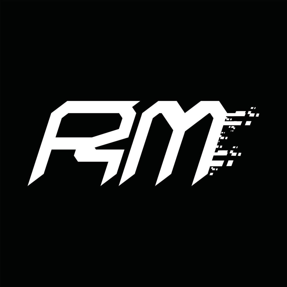 rm logo monogram abstract snelheid technologie ontwerp sjabloon vector