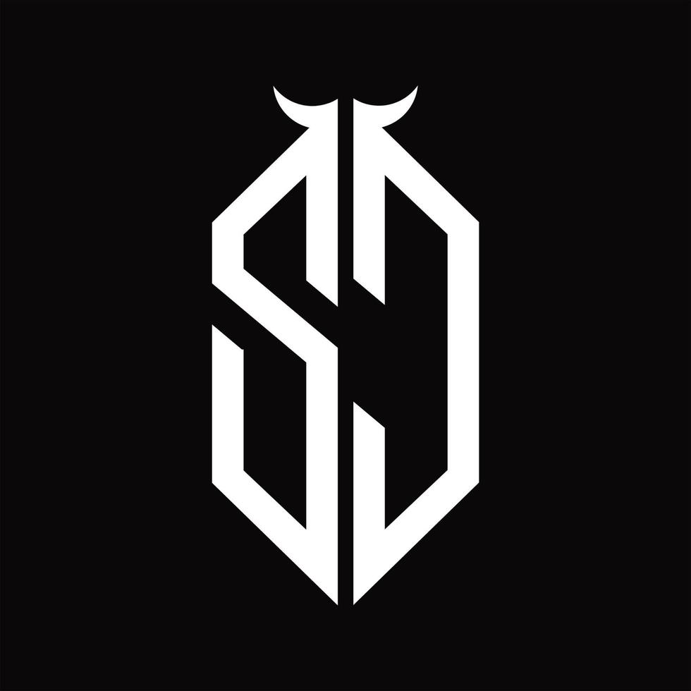 zc logo monogram met toeter vorm geïsoleerd zwart en wit ontwerp sjabloon vector