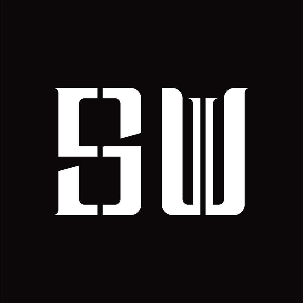 sw logo monogram met midden- plak ontwerp sjabloon vector