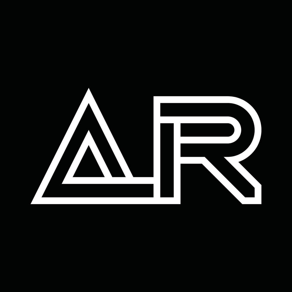 ar logo monogram met lijn stijl negatief ruimte vector