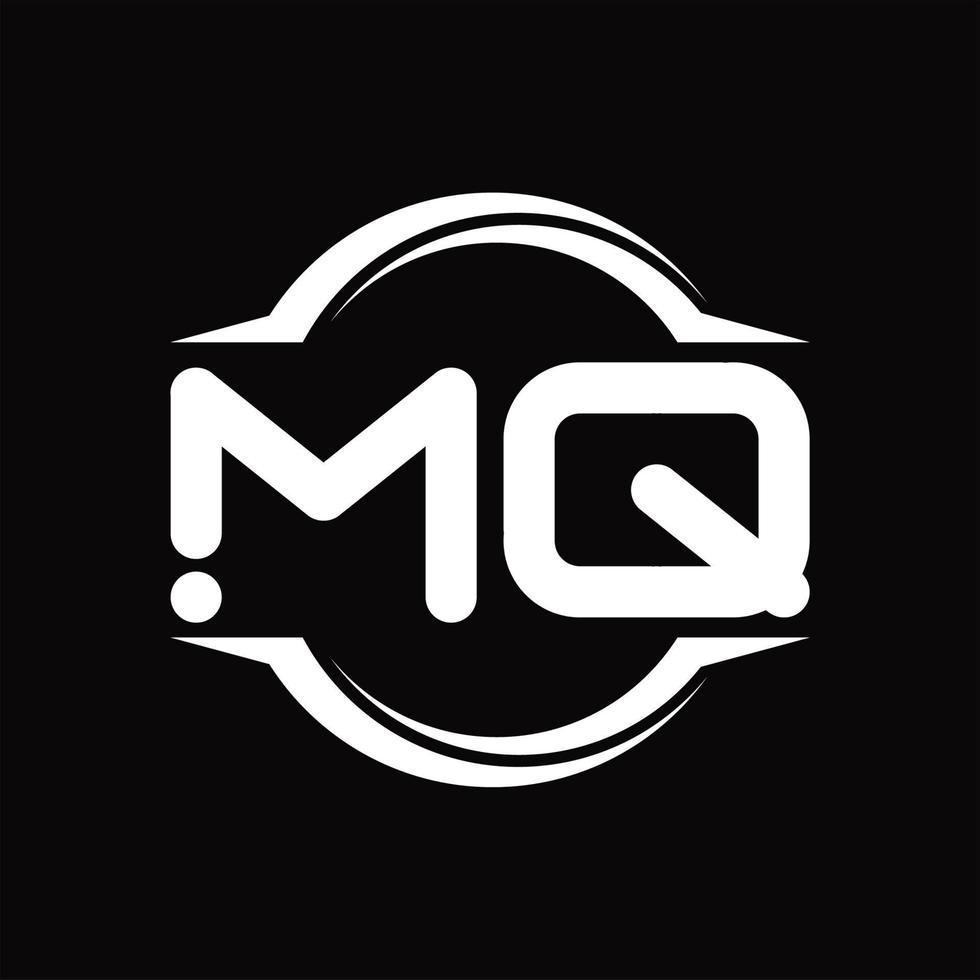 mq logo monogram met cirkel afgeronde plak vorm ontwerp sjabloon vector