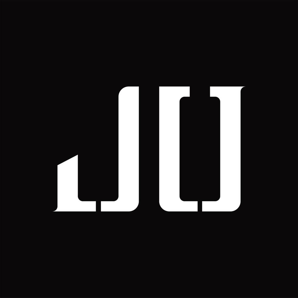 ju logo monogram met midden- plak ontwerp sjabloon vector