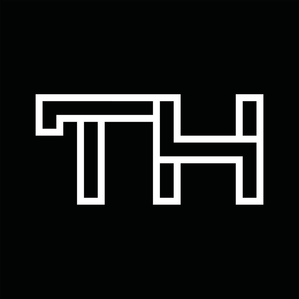 th logo monogram met lijn stijl negatief ruimte vector