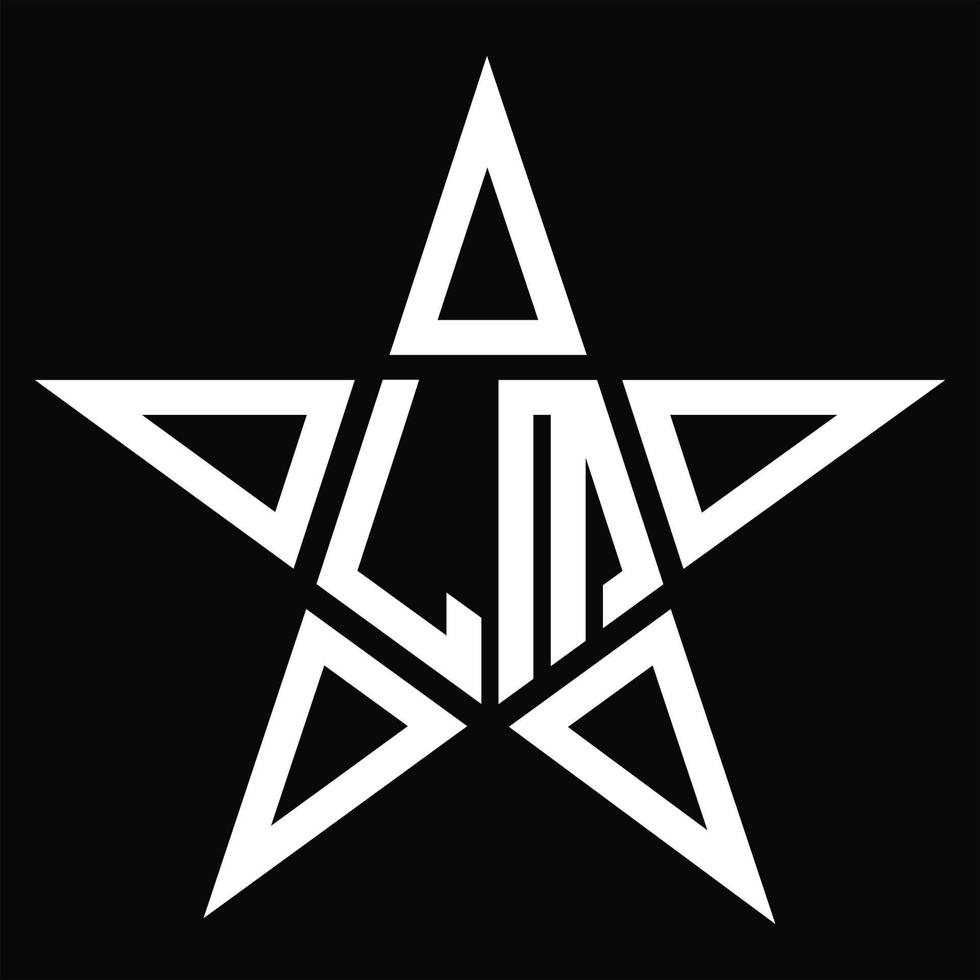 lm logo monogram met ster vorm ontwerp sjabloon vector