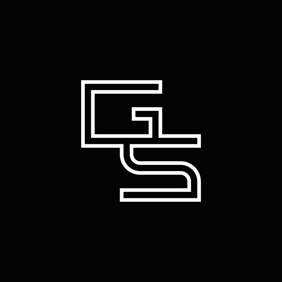 gs logo monogram met lijn stijl ontwerp sjabloon vector
