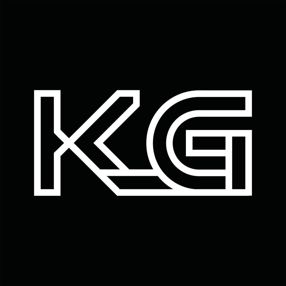 kg logo monogram met lijn stijl negatief ruimte vector