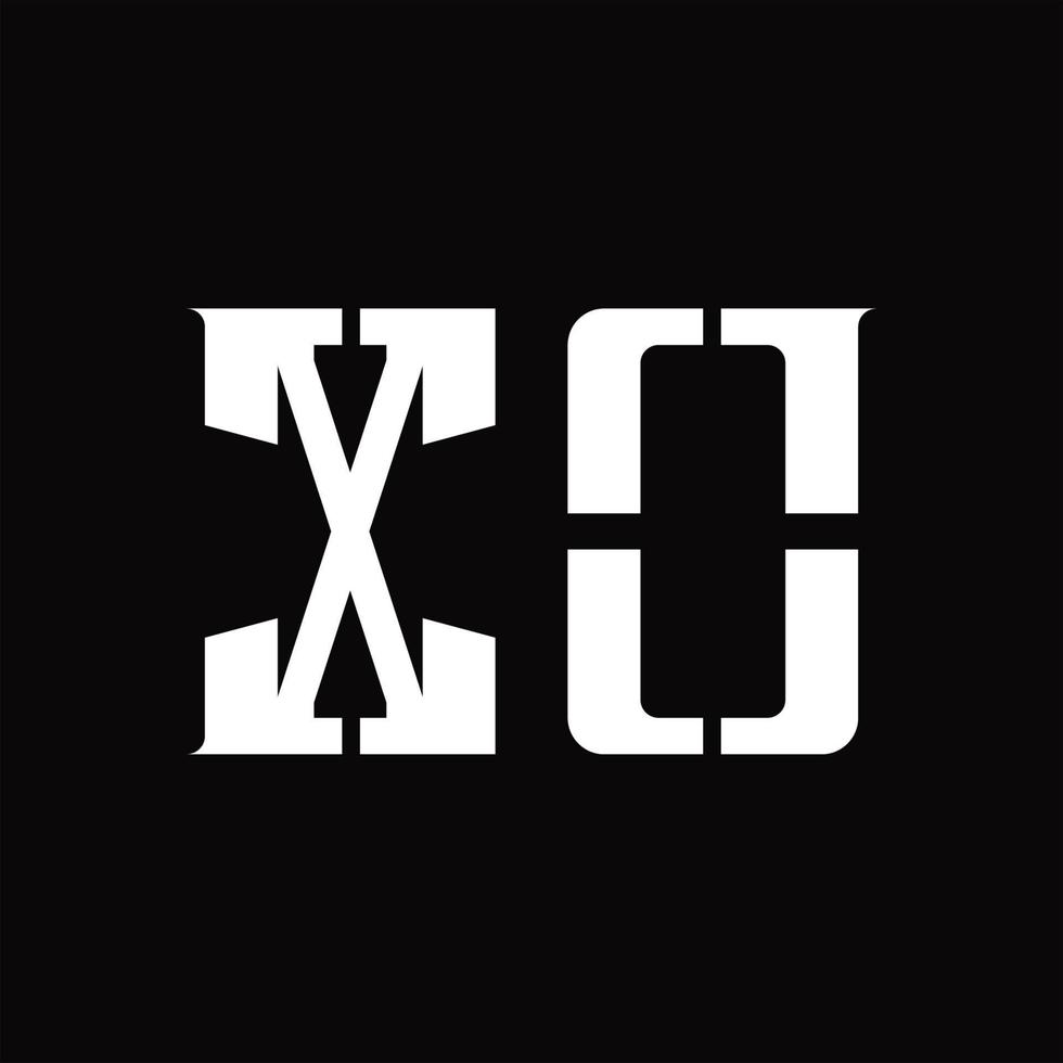 xo logo monogram met midden- plak ontwerp sjabloon vector