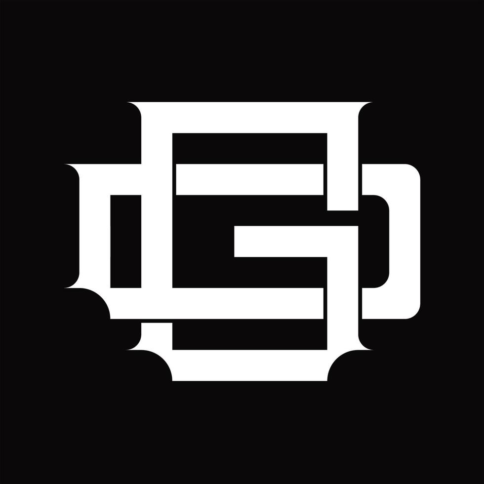 dg logo monogram met wijnoogst overlappende gekoppeld stijl ontwerp sjabloon vector