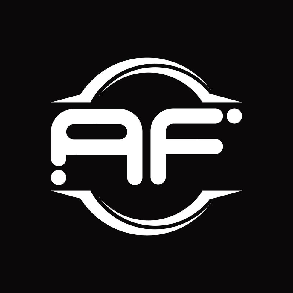 af logo monogram met cirkel afgeronde plak vorm ontwerp sjabloon vector