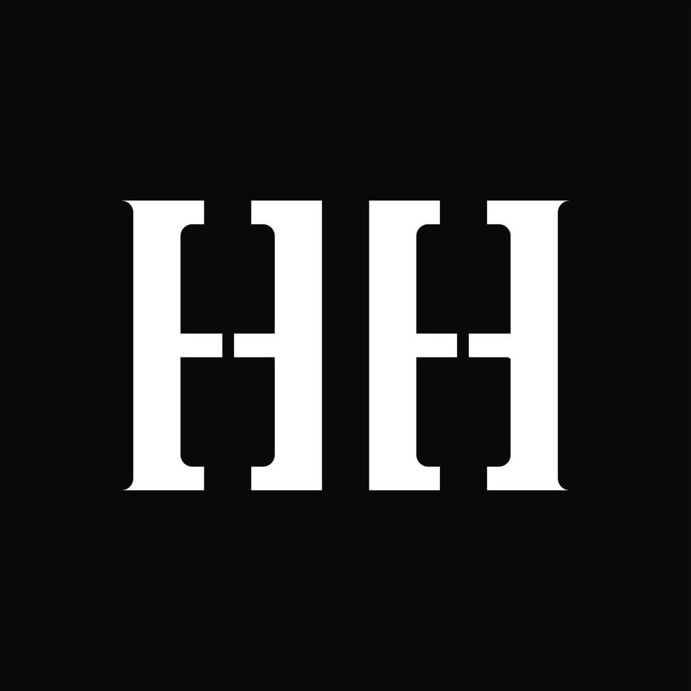 hh logo monogram met midden- plak ontwerp sjabloon vector