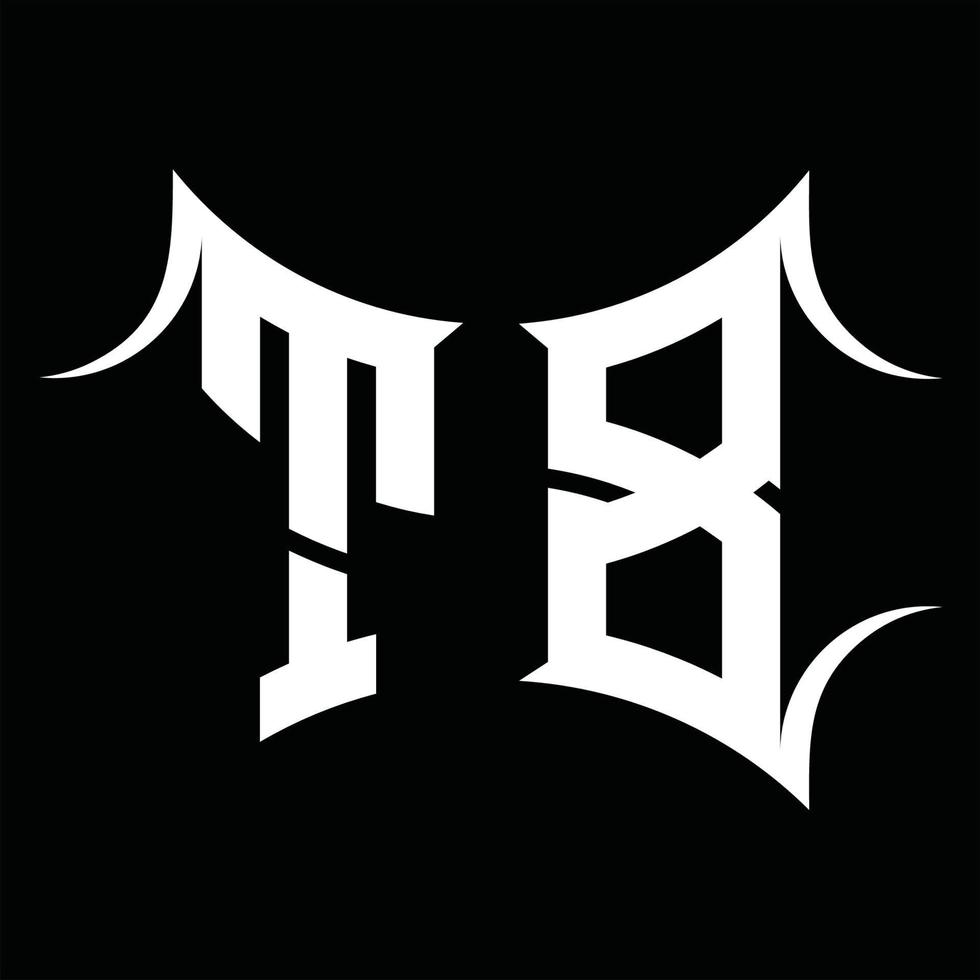 tb logo monogram met abstract vorm ontwerp sjabloon vector