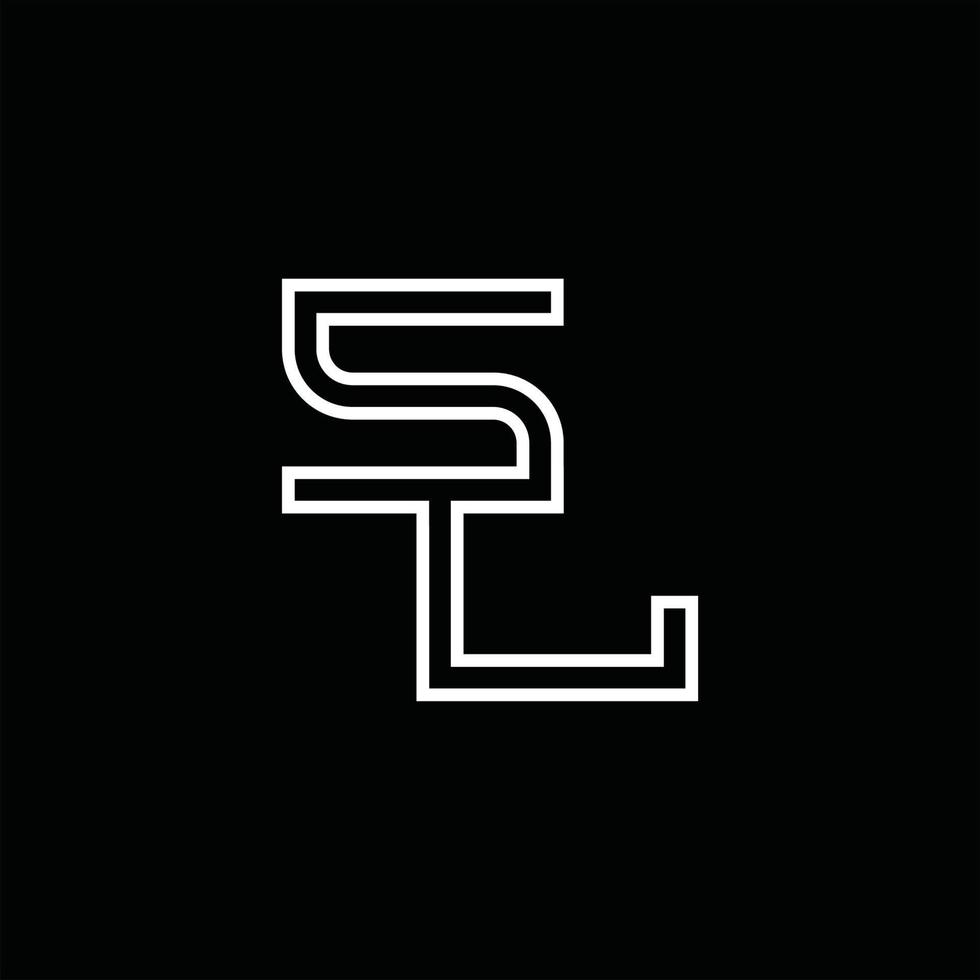 sl logo monogram met lijn stijl ontwerp sjabloon vector