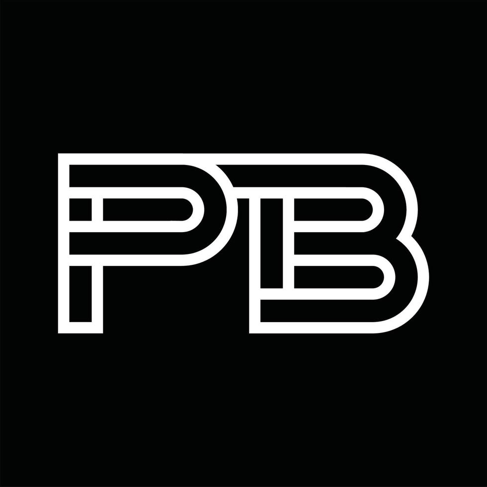 pb logo monogram met lijn stijl negatief ruimte vector