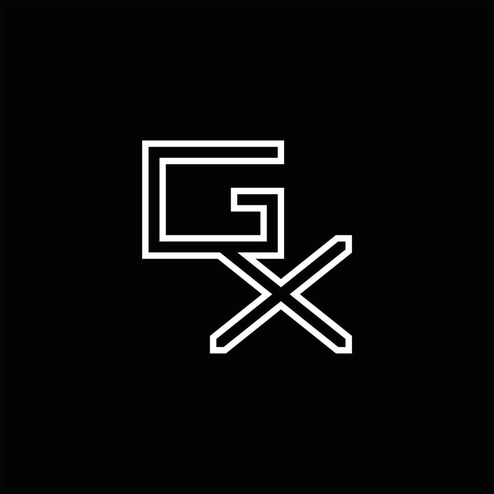 gx logo monogram met lijn stijl ontwerp sjabloon vector