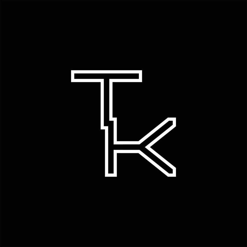 tk logo monogram met lijn stijl ontwerp sjabloon vector