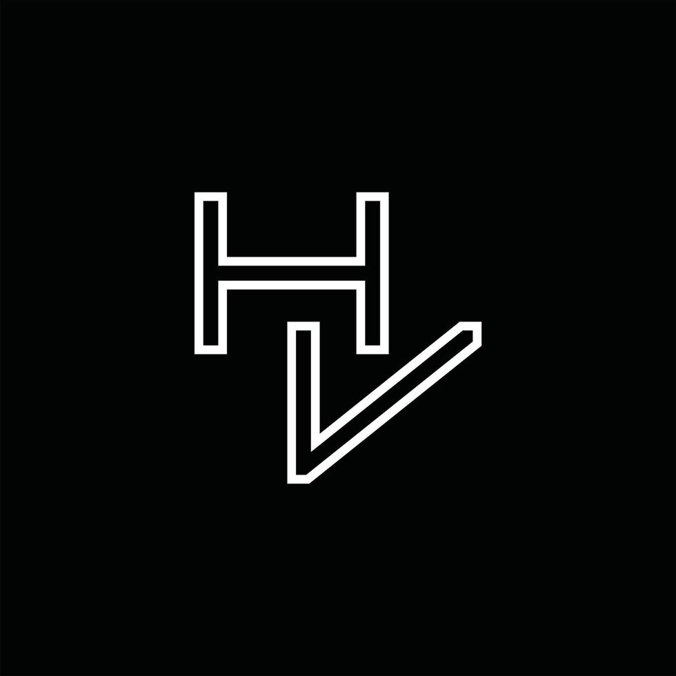 hv logo monogram met lijn stijl ontwerp sjabloon vector