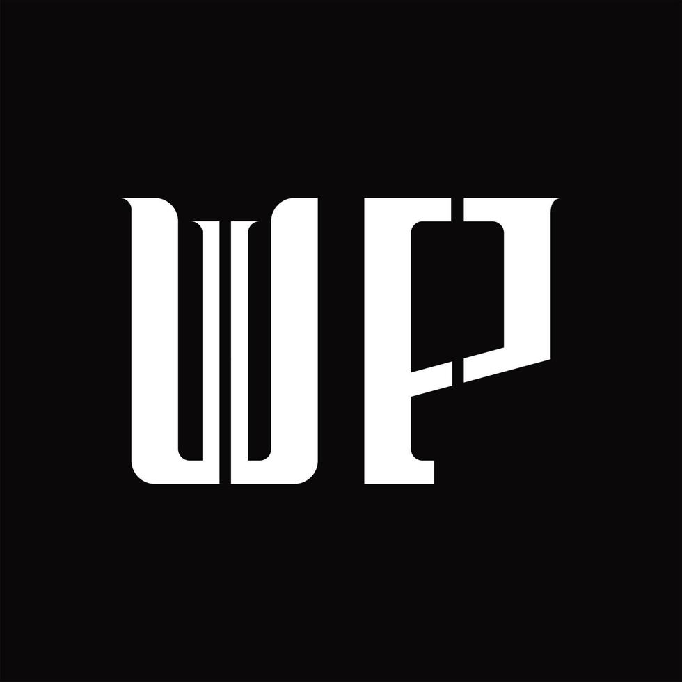 wp logo monogram met midden- plak ontwerp sjabloon vector