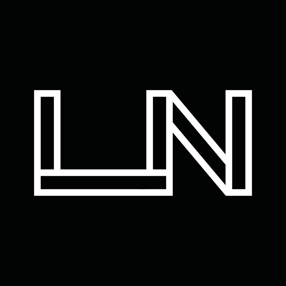 ln logo monogram met lijn stijl negatief ruimte vector