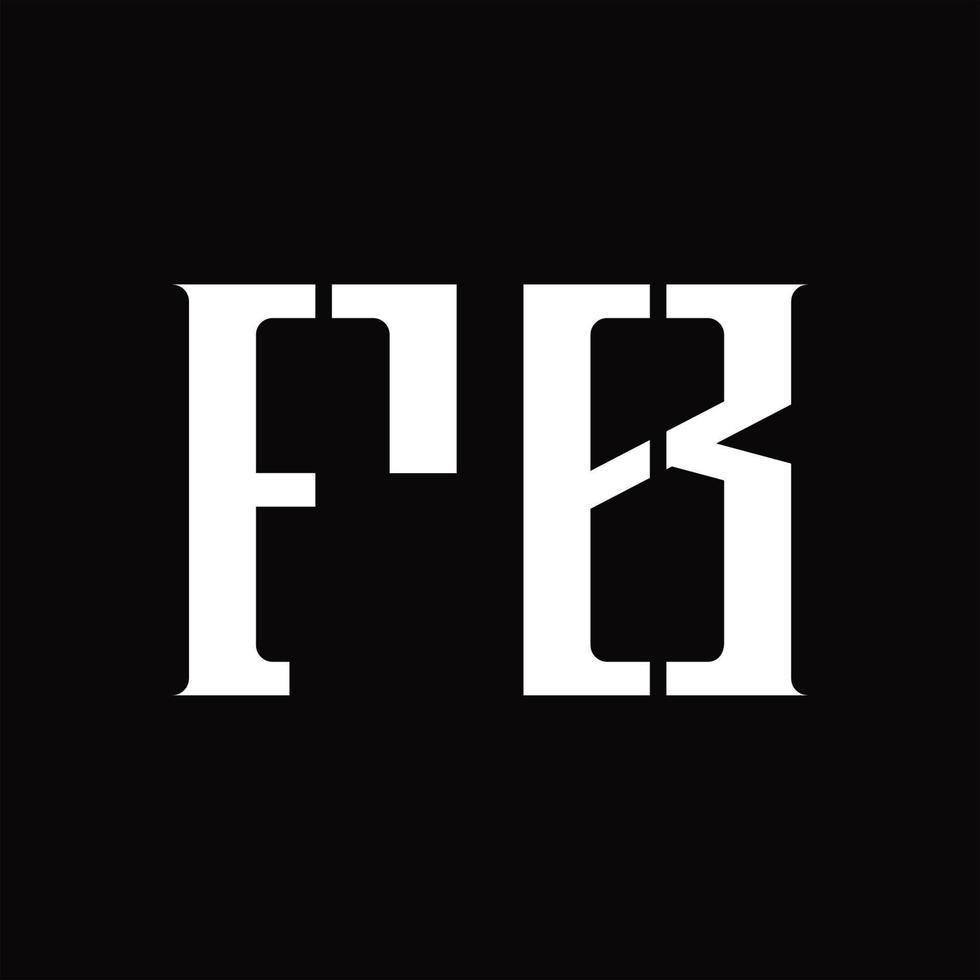 fb logo monogram met midden- plak ontwerp sjabloon vector
