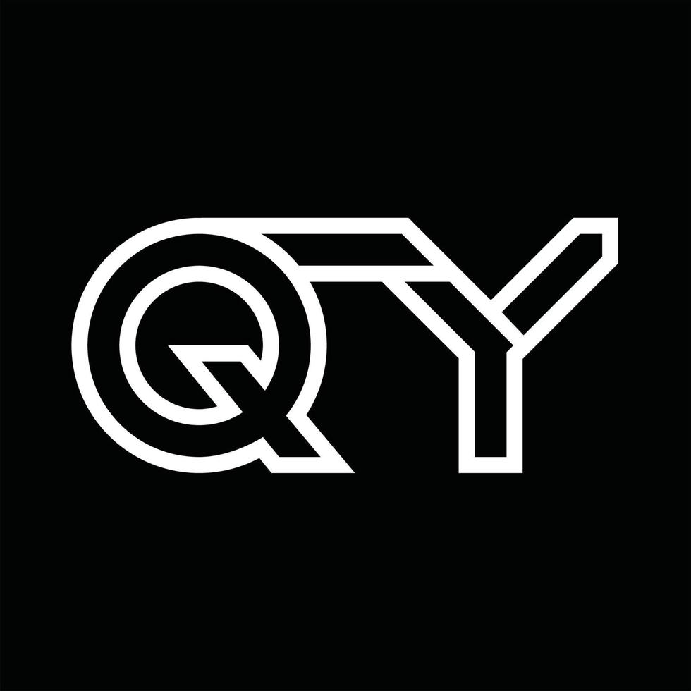 qy logo monogram met lijn stijl negatief ruimte vector