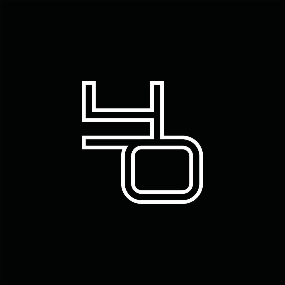 yo logo monogram met lijn stijl ontwerp sjabloon vector